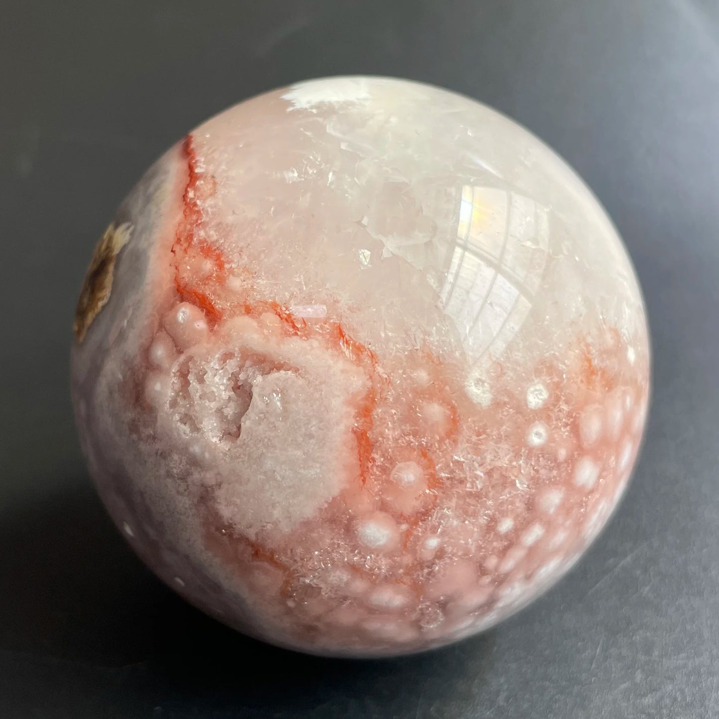 Natural Stone Amethyst Pink Sakura Agate Geode Sphere Polished Crystal Quartz ball Reiki Healing Gift Room Decor