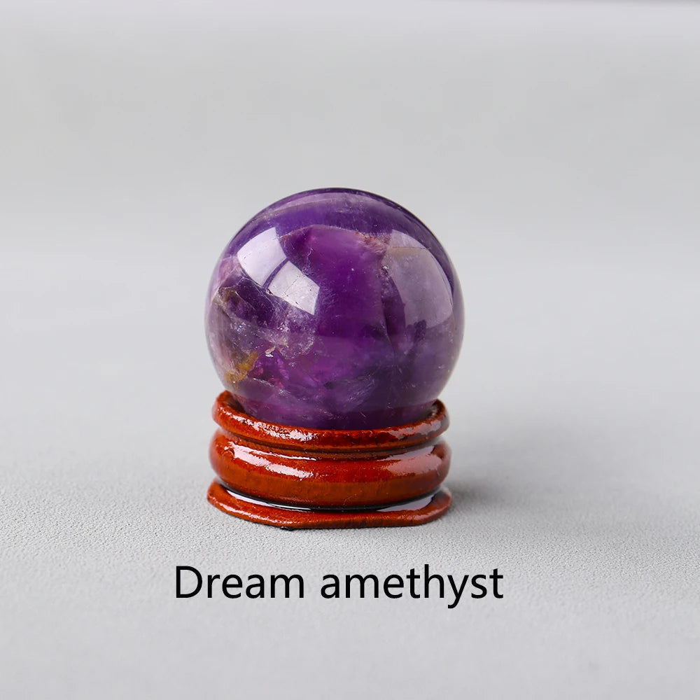 30MM Natural Amethyst Gem Ball Healing Crystals Reiki Wicca Chakra Sphere Rose Quartz Mineral Massage Globe Home Decoration