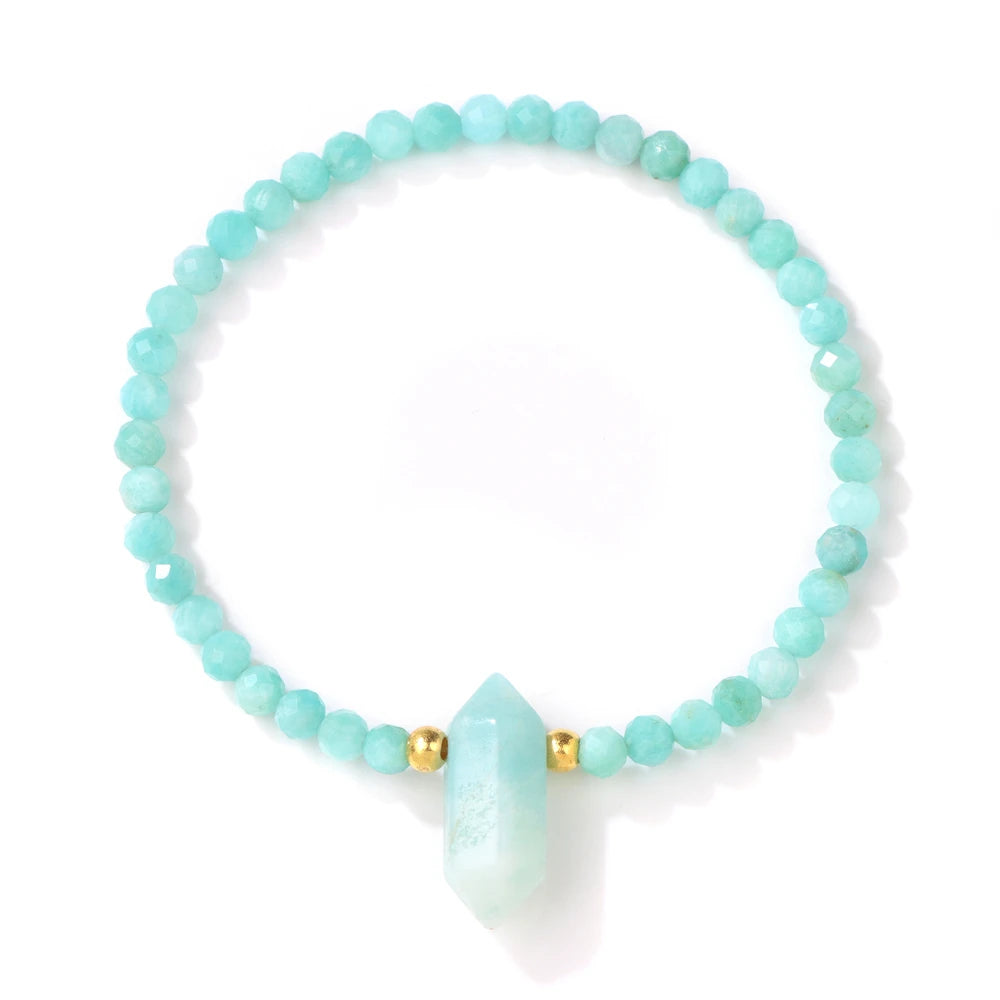Hexagonal Rose Quartzs Charm Bracelet Natural Stone Crystal Faceted Beads Bracelets For Women Men Meditation Exquisite Jewelry