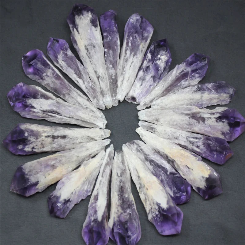 1PC Natural Amethyst Quartz Cluster Crystal Rod Point Rock Mineral Specimen Gem Crystal Healing Stone Home Decor Collection Gift