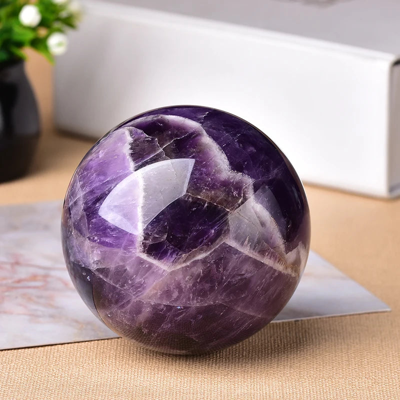 Natural Amethyst Sphere Polished Lukesemporium.com Globe Massaging Ball Chakra Reiki Healing Stone Exquisite Gifts EarthgsAura