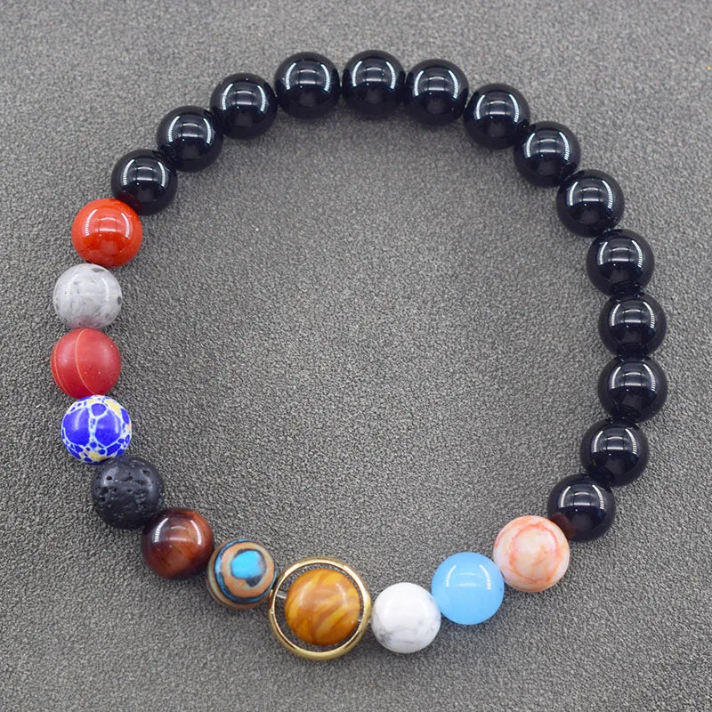 Hot Selling Cosmic Solar System Bracelet Eight Planets Sun Mercury Venus Earth Moon Mars Jupiter SaturnUranus Neptune Friendship Bracelet Handmade Jewelry Accessories