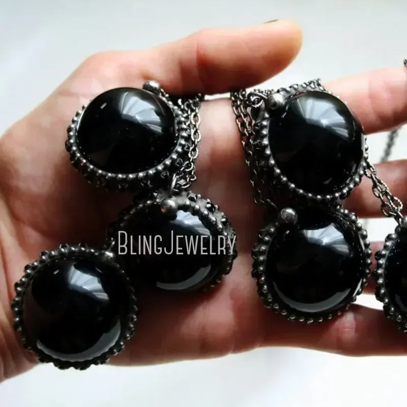 10pcs WitchCraft Collar Arcane Tiki Quartz Fluorite Obsidian Crystal Sphere Ball Talisman Necklace Goth Amulet Women Y2K Jewelry