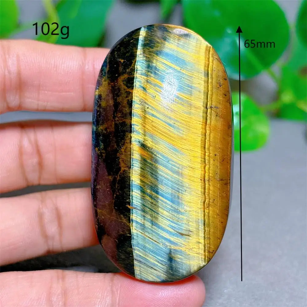 Blue Yellow Tiger Eye Palm Crystal Natural Stone Quartz Stone Minerals Home Decoration Reiki Craft Gifts Energy Healing Luck