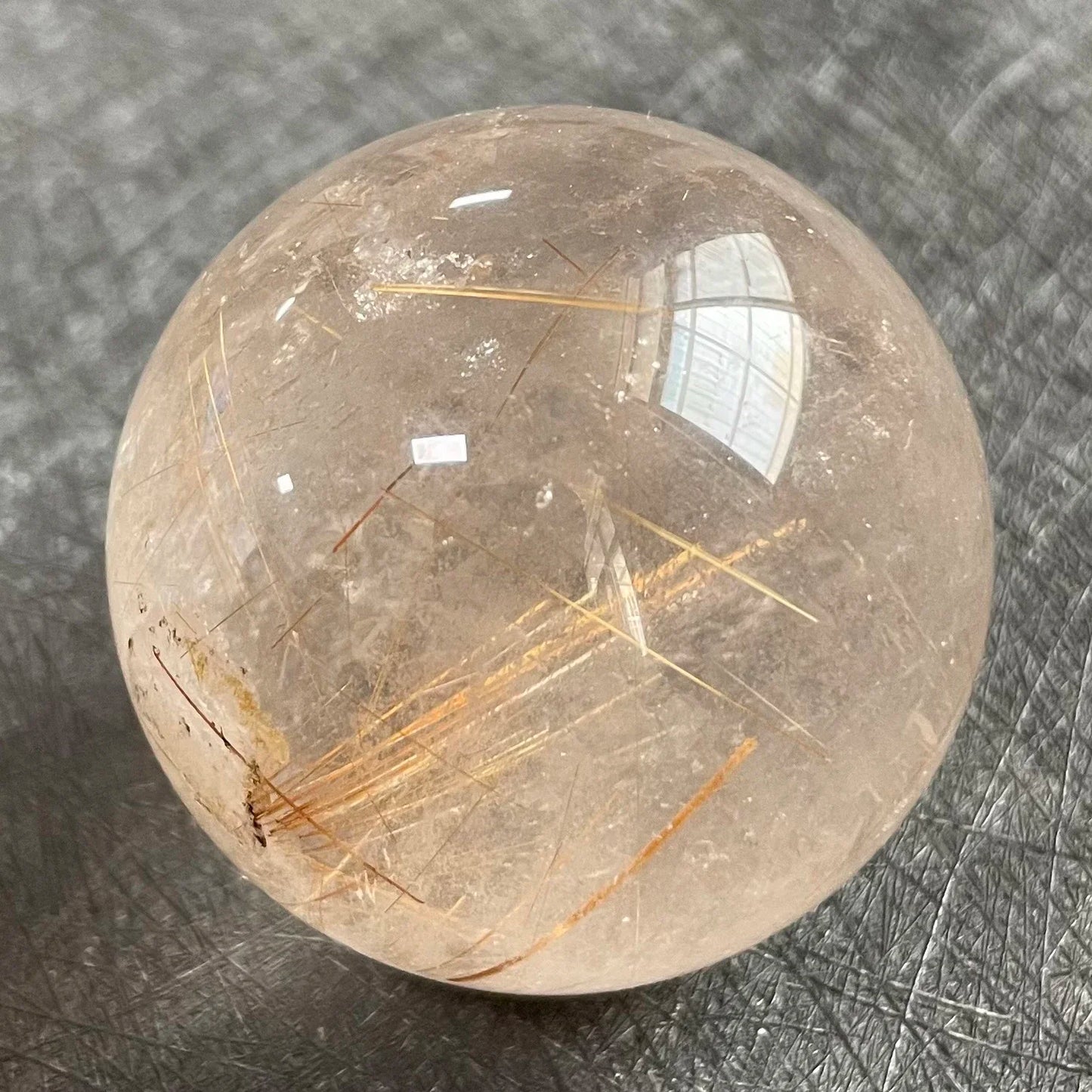 Natural Stone Golden Quartz Rutilated Sphere Polished Crystal Ball Decoration Rock Gift Reiki Healing