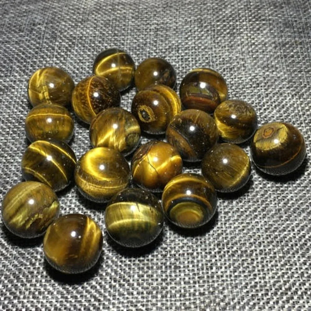 20mm Natural Tiger's Eye Crystal Sphere Ball Feng Shui Chakra Mineral Collection Home Desk Decor