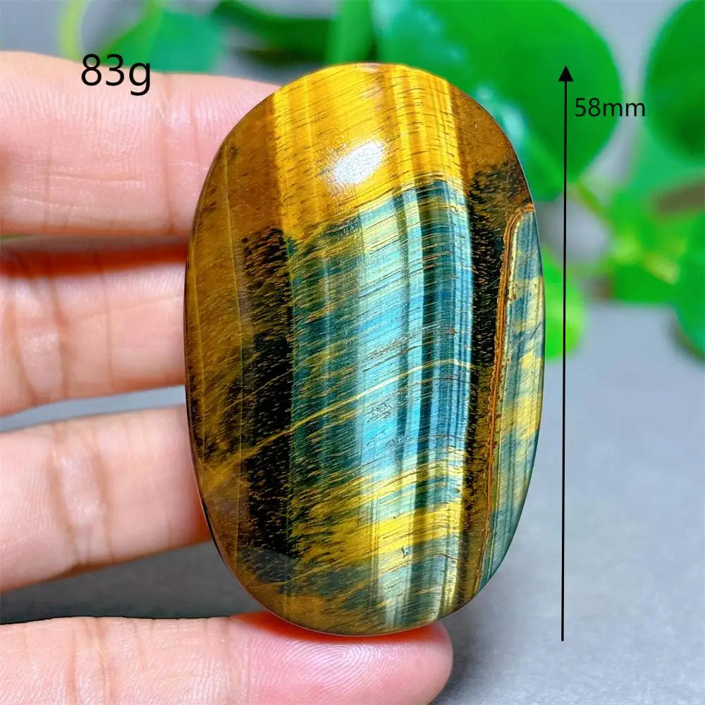Blue Yellow Tiger Eye Palm Crystal Natural Stone Quartz Stone Minerals Home Decoration Reiki Craft Gifts Energy Healing Luck