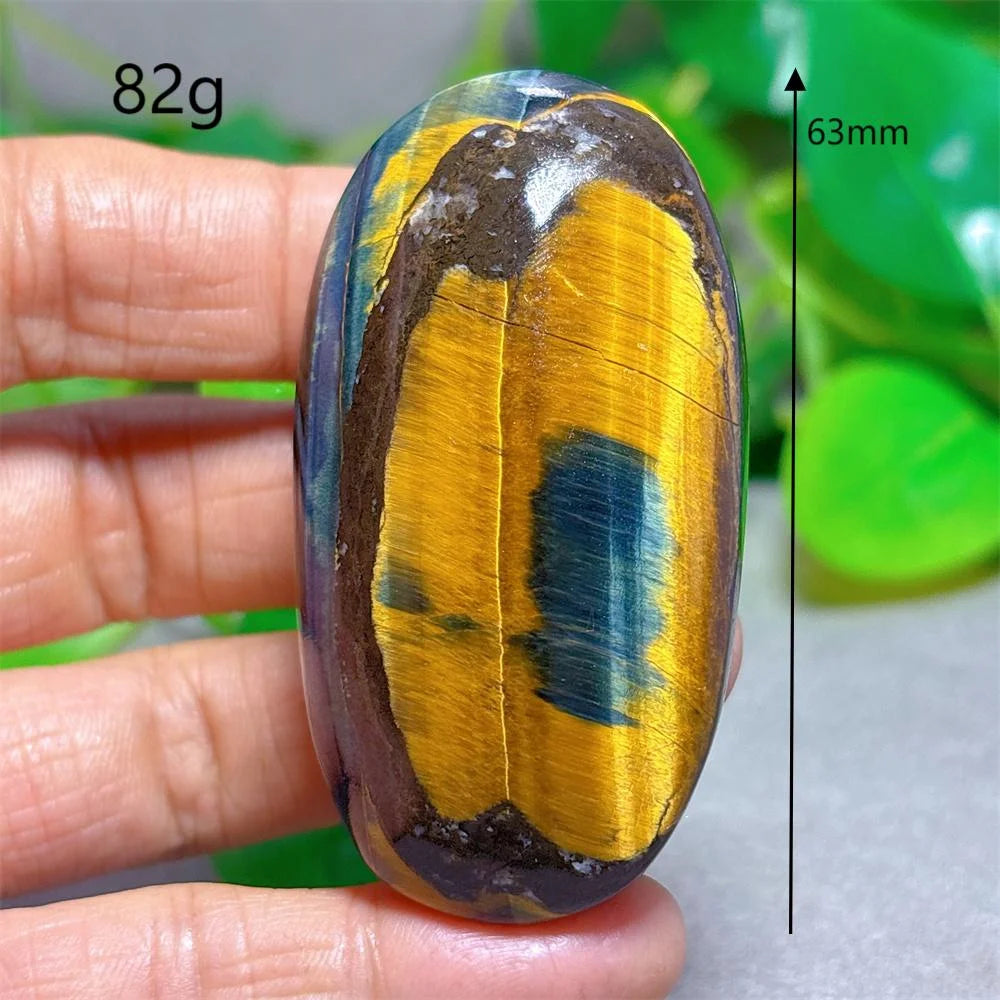 Blue Yellow Tiger Eye Palm Crystal Natural Stone Quartz Stone Minerals Home Decoration Reiki Craft Gifts Energy Healing Luck
