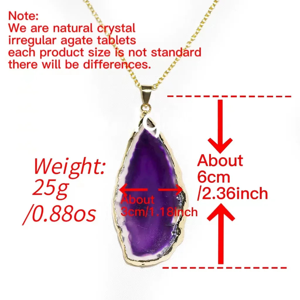 Natural Agate Gold Edged Wind Chime Pendant Handicraft, Identity Symbol Gift, Lucky Crystal Healing Stone Series Jewelry