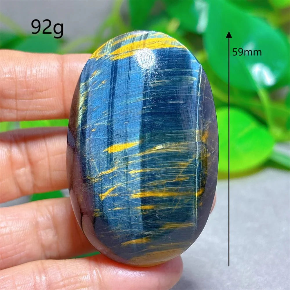 Blue Yellow Tiger Eye Palm Crystal Natural Stone Quartz Stone Minerals Home Decoration Reiki Craft Gifts Energy Healing Luck