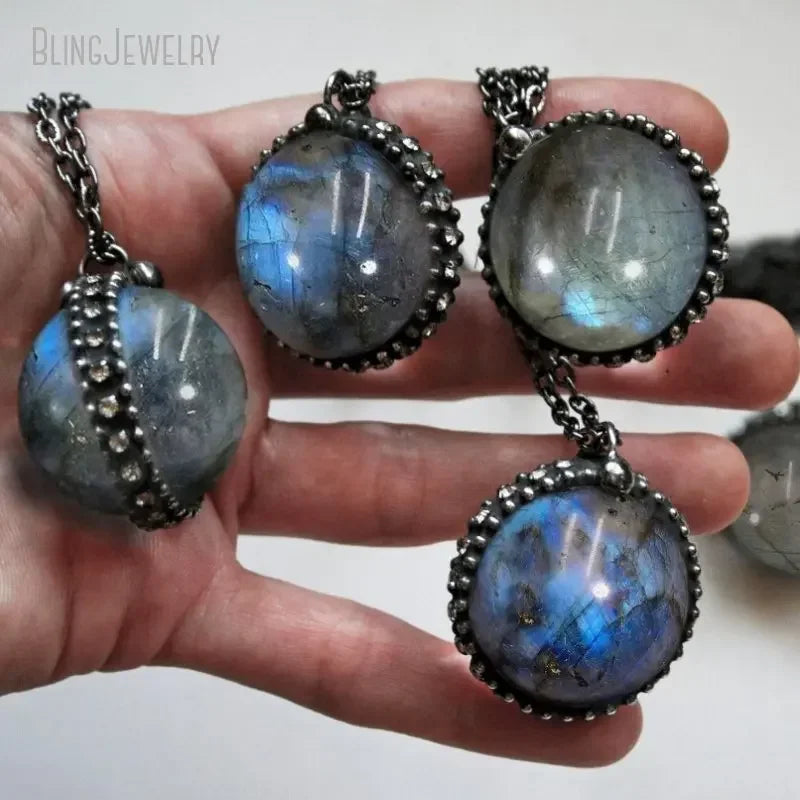10pcs WitchCraft Collar Arcane Tiki Quartz Fluorite Obsidian Crystal Sphere Ball Talisman Necklace Goth Amulet Women Y2K Jewelry
