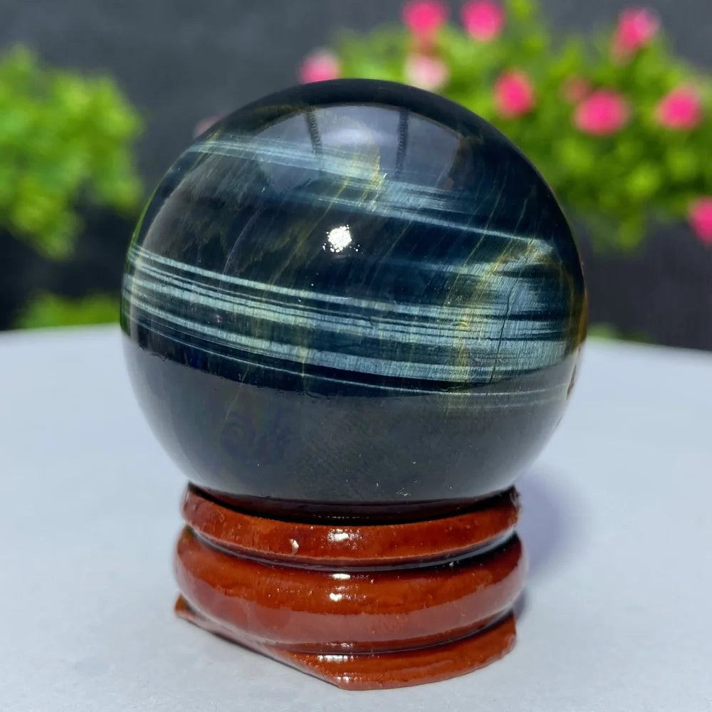 Blue Yellow Tiger Eye Ball Natural Crystal Sphere Mineral Gem Specimen Spiritual Meditation Reiki Healing Stone Home Decoration