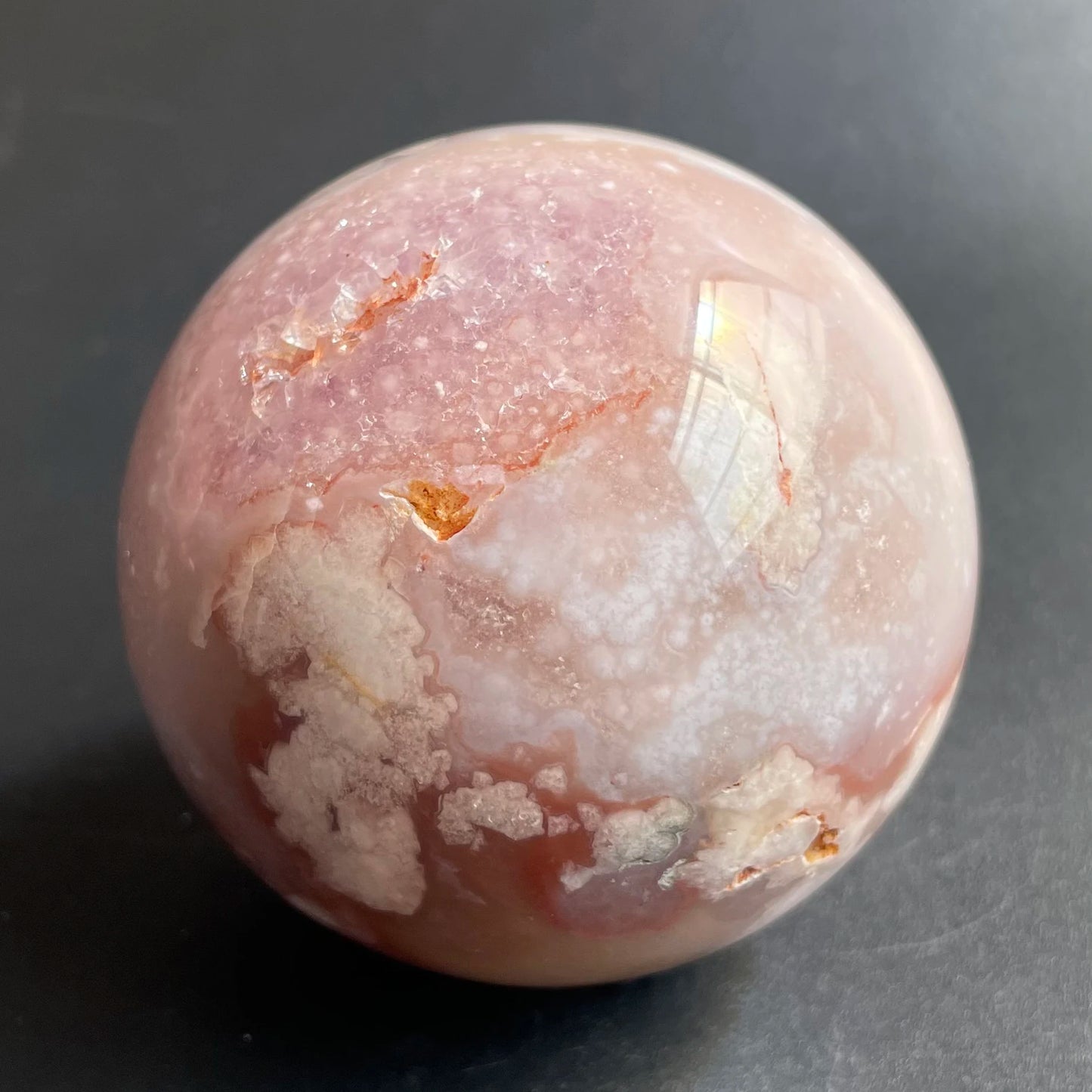 Natural Stone Amethyst Pink Sakura Agate Geode Sphere Polished Crystal Quartz ball Reiki Healing Gift Room Decor
