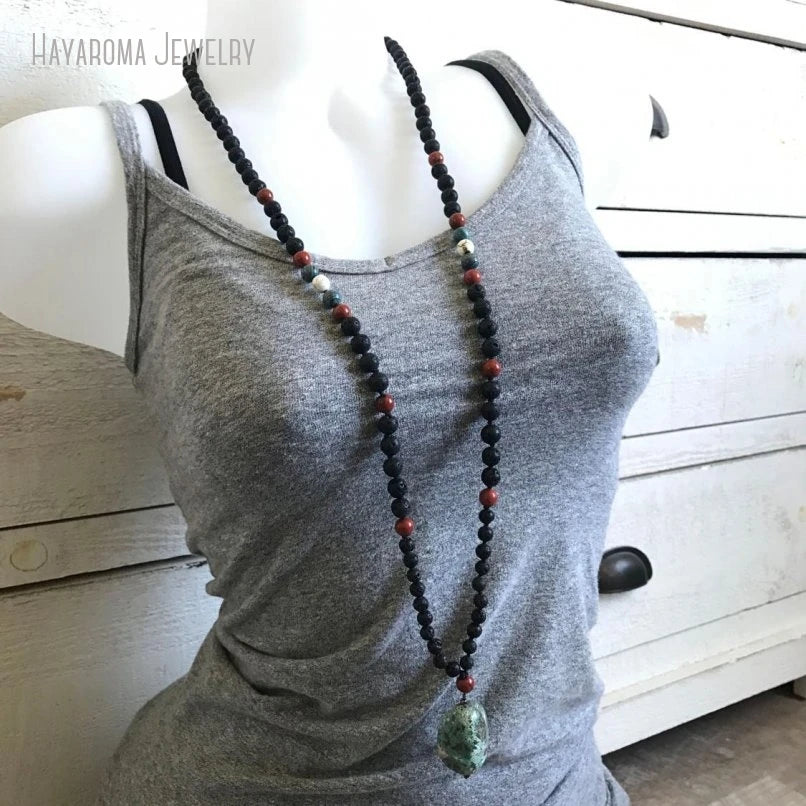 10Pcs Turquoises Lava Wisdom Unisex Mens Grounding Root Chakra 108 Bead Mala Yoga Chakra Meditation Tibetan Jewelry
