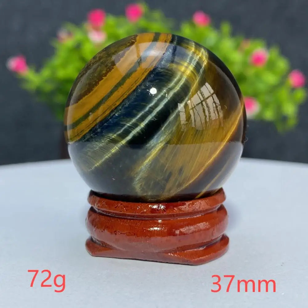 Blue Yellow Tiger Eye Ball Natural Crystal Sphere Mineral Gem Specimen Spiritual Meditation Reiki Healing Stone Home Decoration