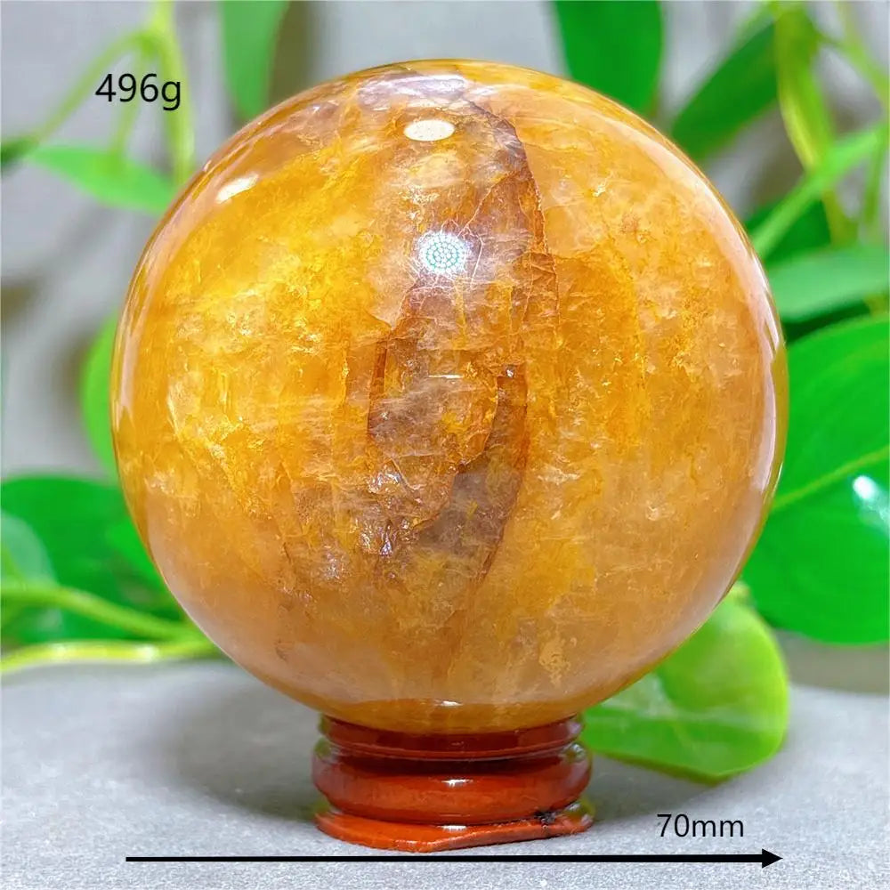 Golden Healer Sphere Crystal Natural Quartz Stone Home Decoration Minerals Love Beautiful Craft Gifts Energy Healing +Stand