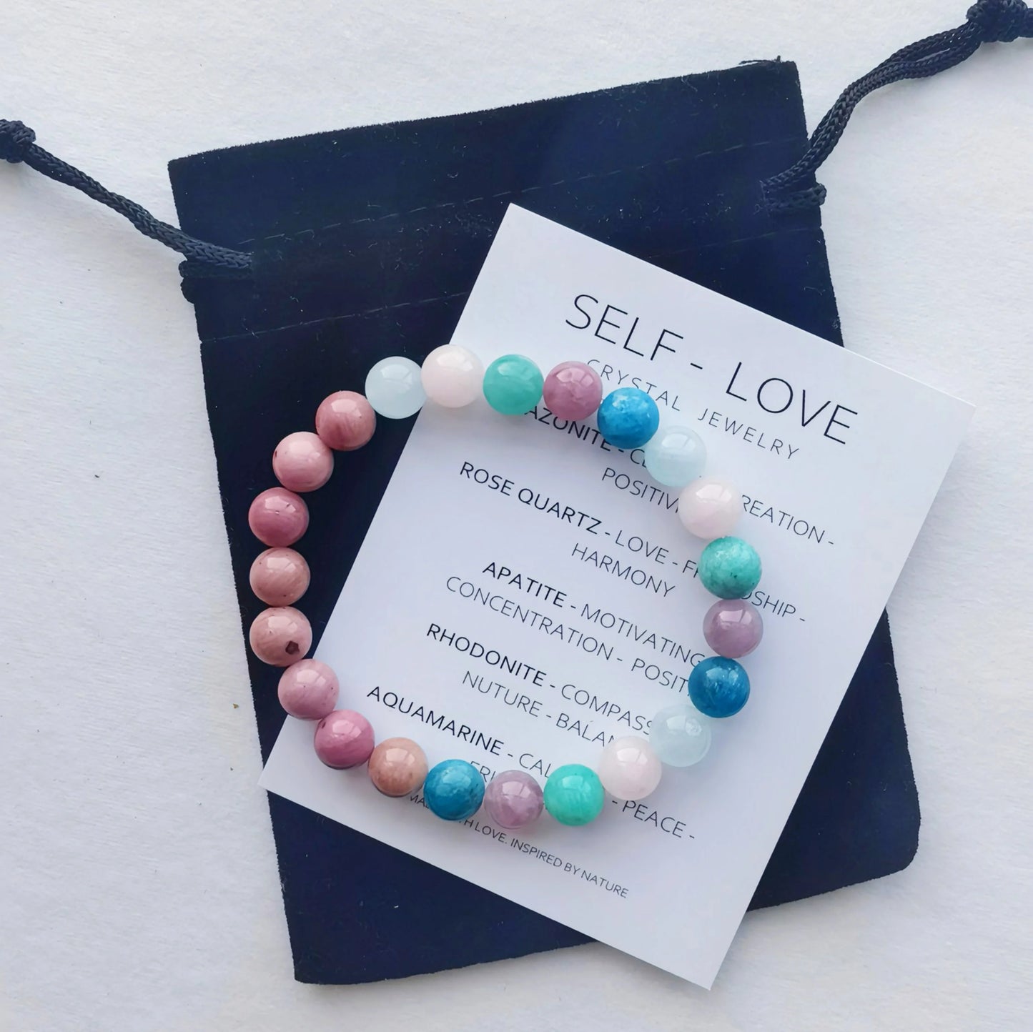 Natural Rhodonite Charm Bracelets Amazonite Bracelet Rose Quartz Beads Bangle Apatite Jewelry Women Healing Crystal Stone Gift