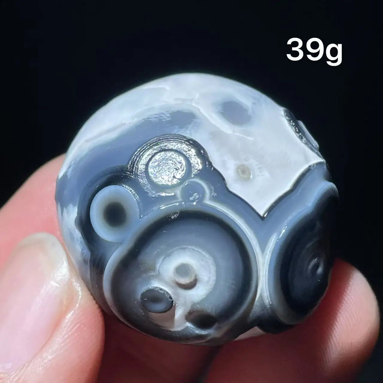 Natuarl black Sardonyx Gobi Agate Bead Alxa Eye Rock Specimen Energy Crystal Chakra Reiki Healing Stone Home Decor