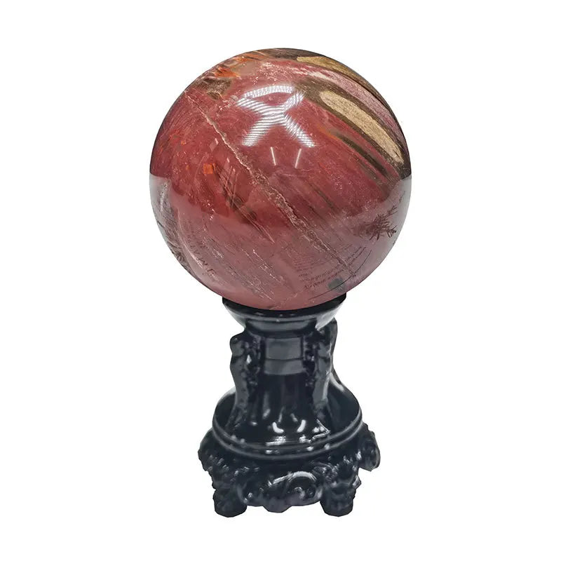 1pcs 60mm Red Rose Petrified Wood Sphere Fossil Agate Quartz Crystal ball Madagascar