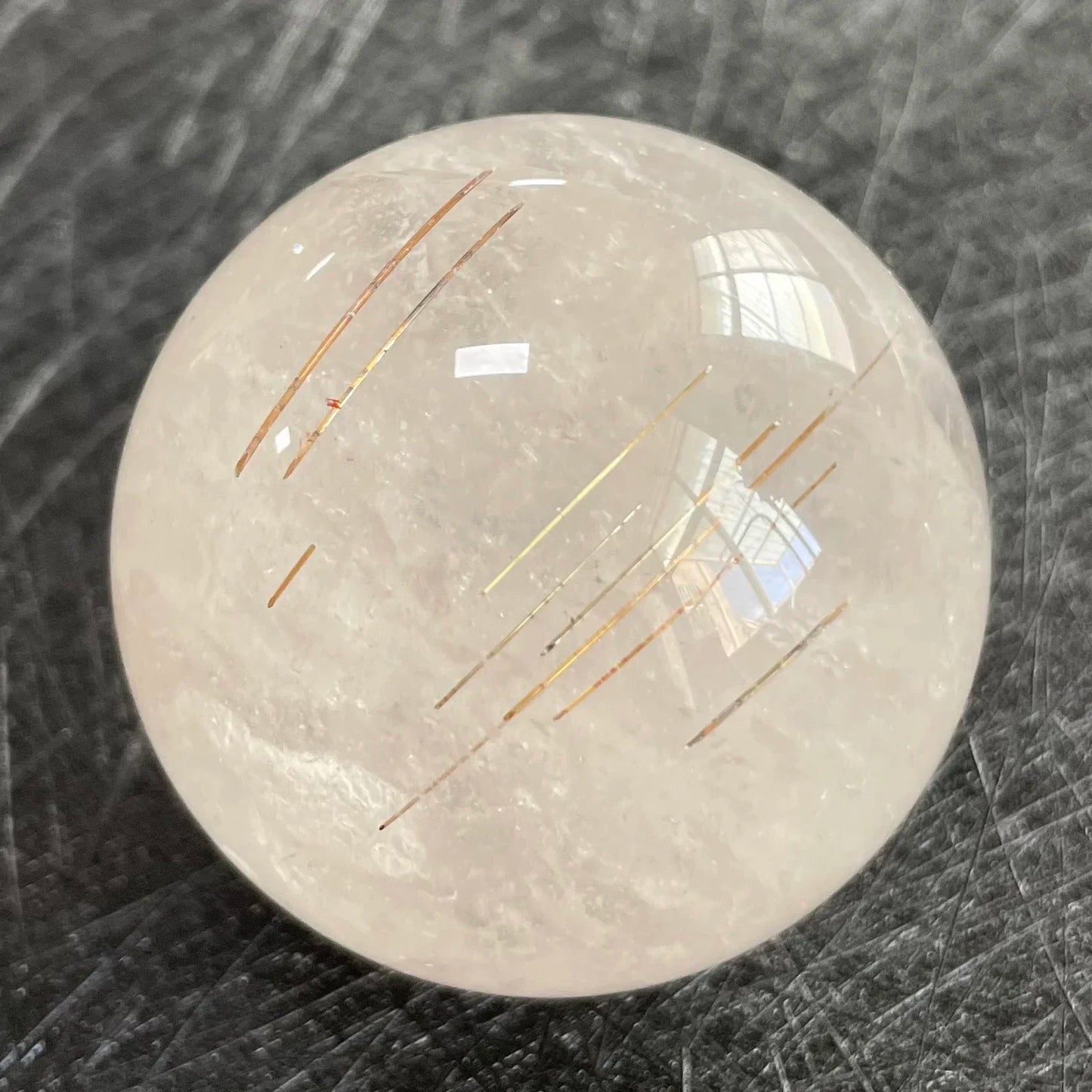 Natural Stone Golden Quartz Rutilated Sphere Polished Crystal Ball Decoration Rock Gift Reiki Healing