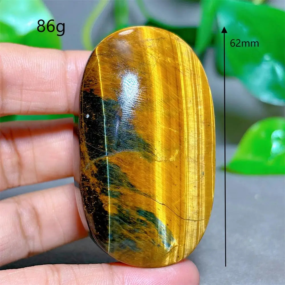 Blue Yellow Tiger Eye Palm Crystal Natural Stone Quartz Stone Minerals Home Decoration Reiki Craft Gifts Energy Healing Luck