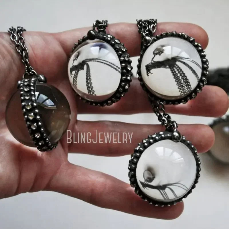 10pcs WitchCraft Collar Arcane Tiki Quartz Fluorite Obsidian Crystal Sphere Ball Talisman Necklace Goth Amulet Women Y2K Jewelry