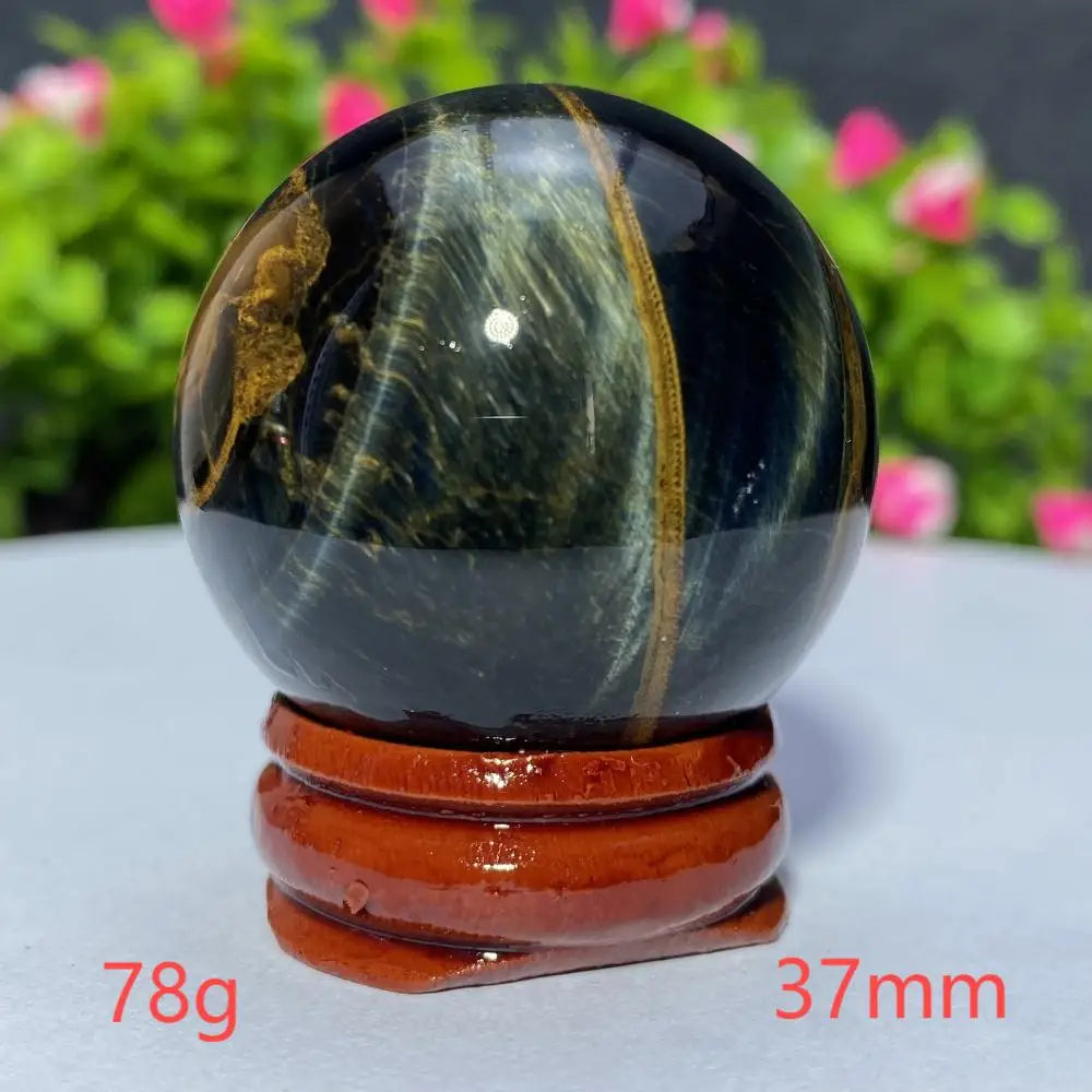 Blue Yellow Tiger Eye Ball Natural Crystal Sphere Mineral Gem Specimen Spiritual Meditation Reiki Healing Stone Home Decoration