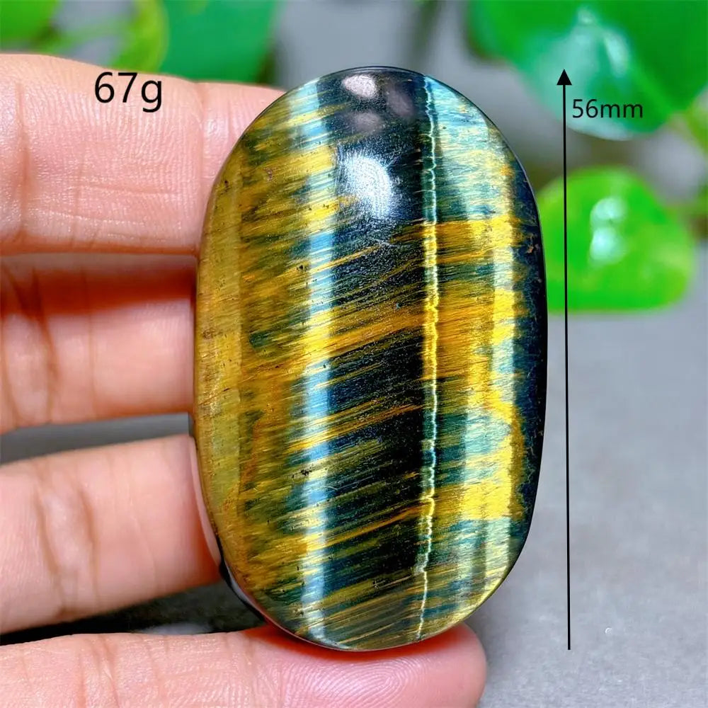 Blue Yellow Tiger Eye Palm Crystal Natural Stone Quartz Stone Minerals Home Decoration Reiki Craft Gifts Energy Healing Luck