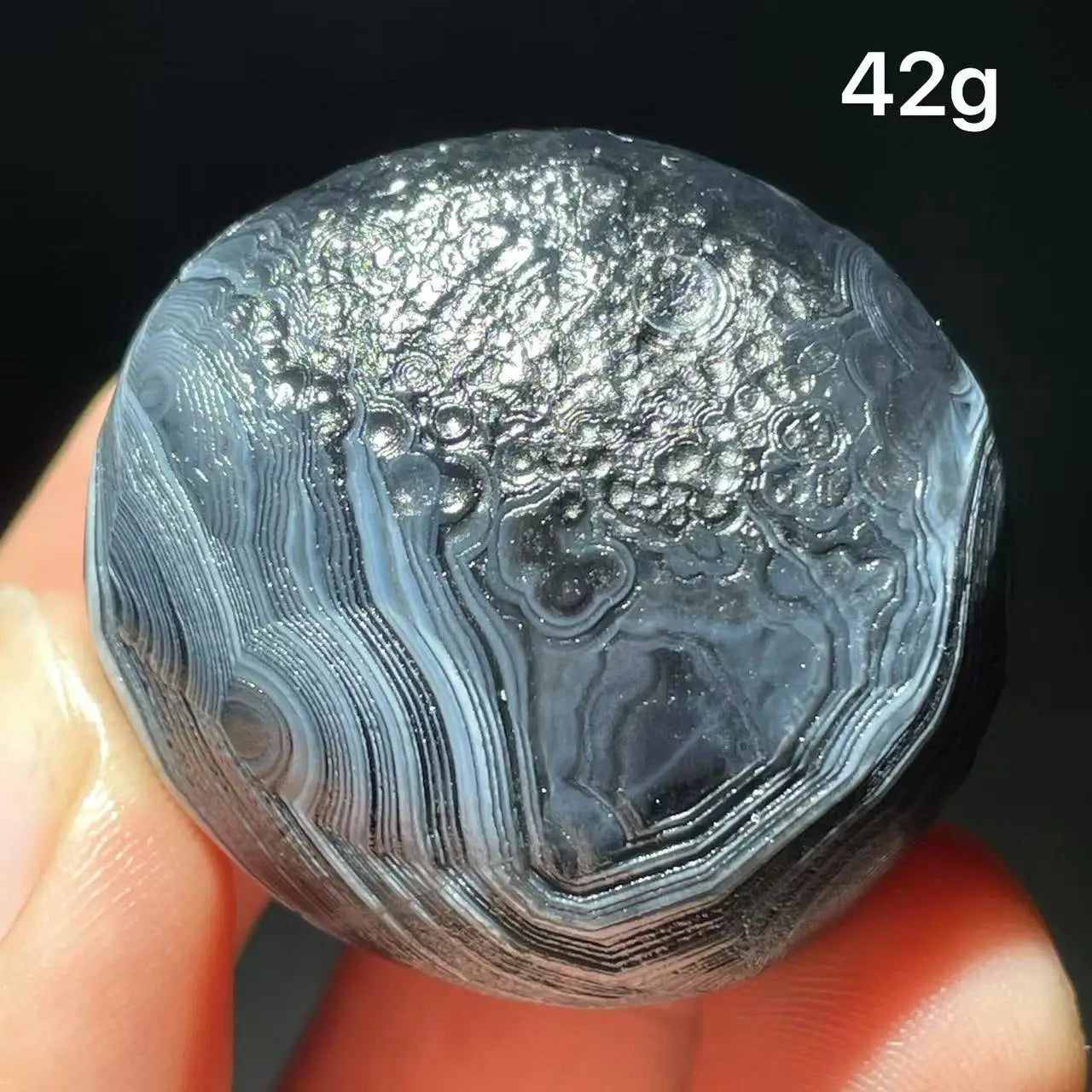 Natuarl black Sardonyx Gobi Agate Bead Alxa Eye Rock Specimen Energy Crystal Chakra Reiki Healing Stone Home Decor