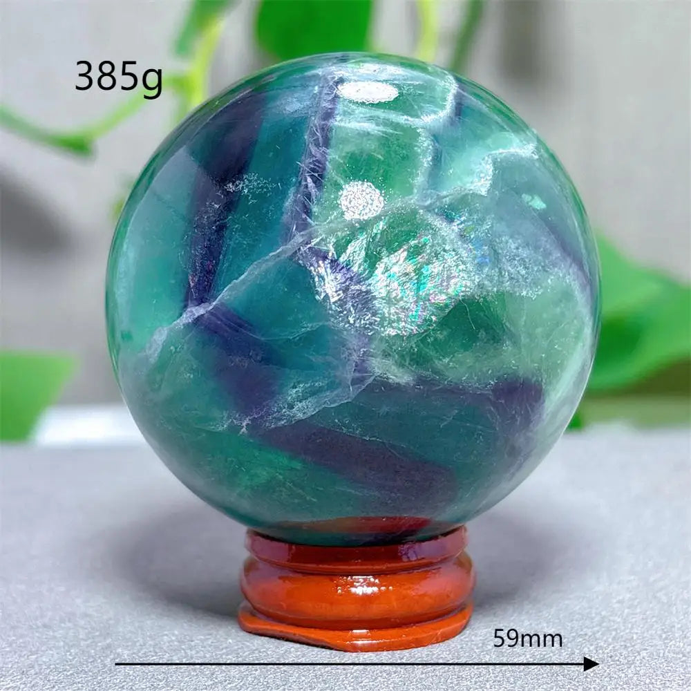 Feather Fluorite Sphere Crystal Natural Stone Quartz Stone Minerals Home Decoration Reiki Craft Gifts Energy Healing Love Luck