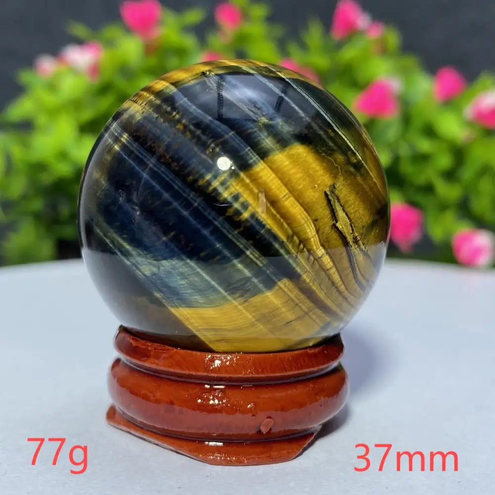 Blue Yellow Tiger Eye Ball Natural Crystal Sphere Mineral Gem Specimen Spiritual Meditation Reiki Healing Stone Home Decoration