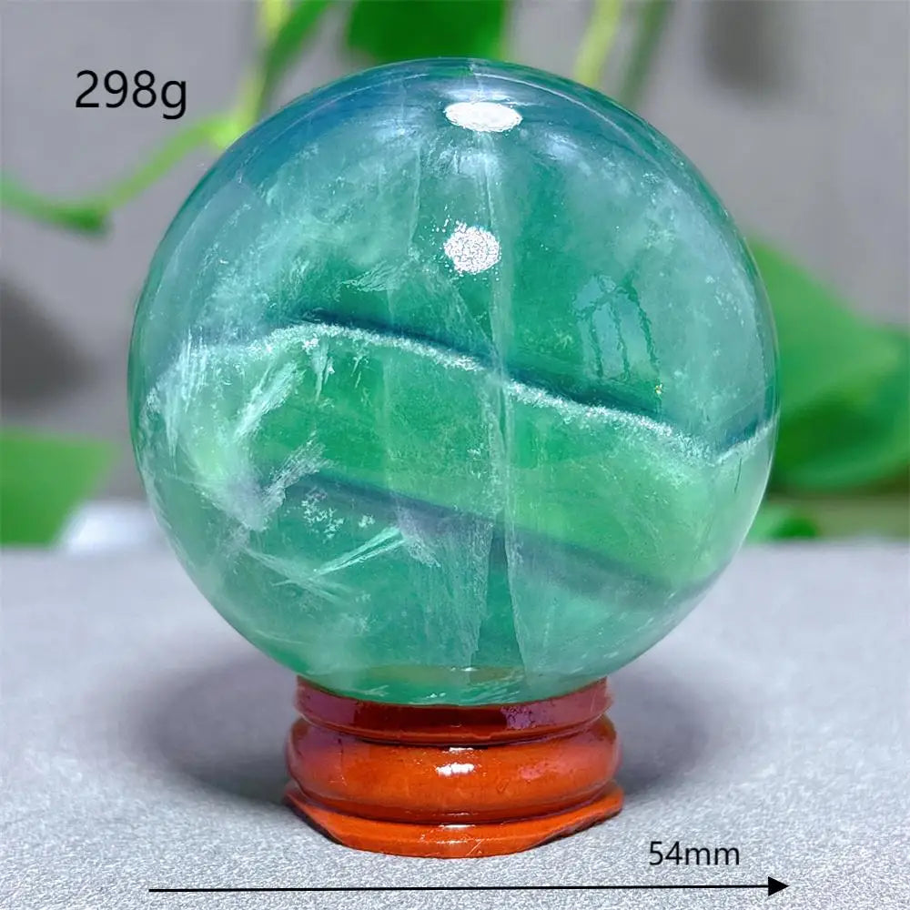 Feather Fluorite Sphere Crystal Natural Stone Quartz Stone Minerals Home Decoration Reiki Craft Gifts Energy Healing Love Luck