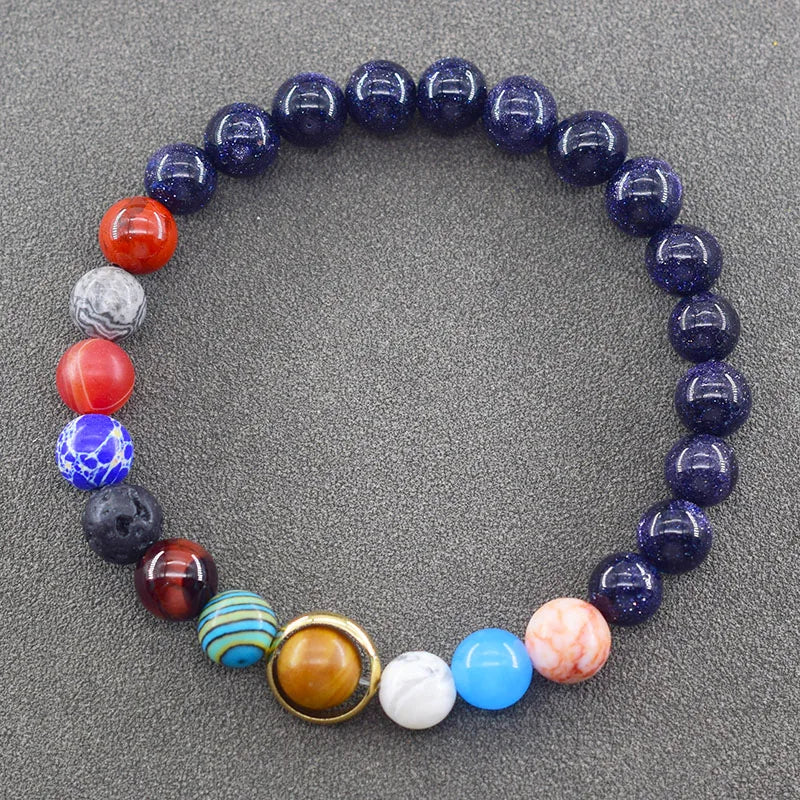 Hot Selling Cosmic Solar System Bracelet Eight Planets Sun Mercury Venus Earth Moon Mars Jupiter SaturnUranus Neptune Friendship Bracelet Handmade Jewelry Accessories