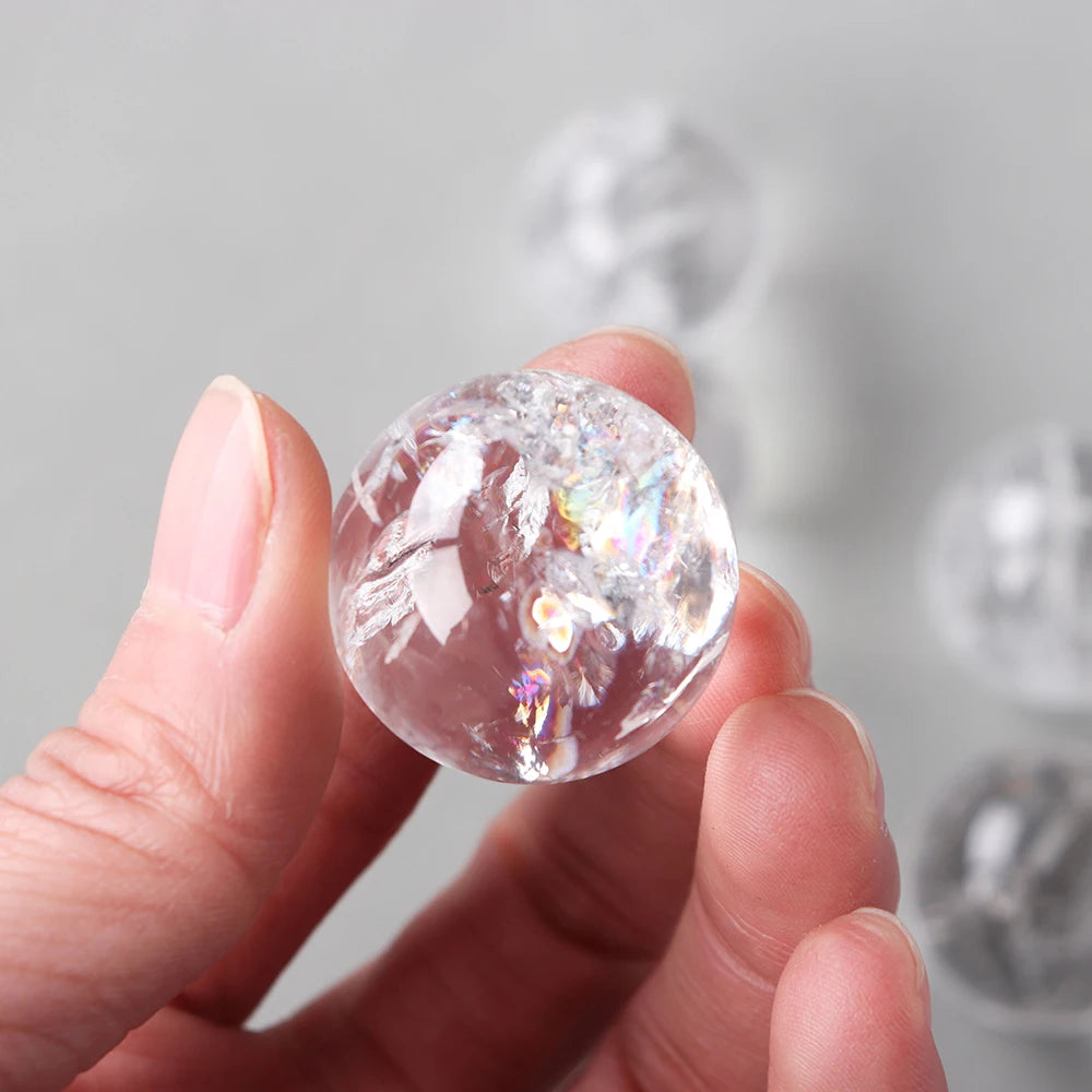 30MM Natural Amethyst Gem Ball Healing Crystals Reiki Wicca Chakra Sphere Rose Quartz Mineral Massage Globe Home Decoration