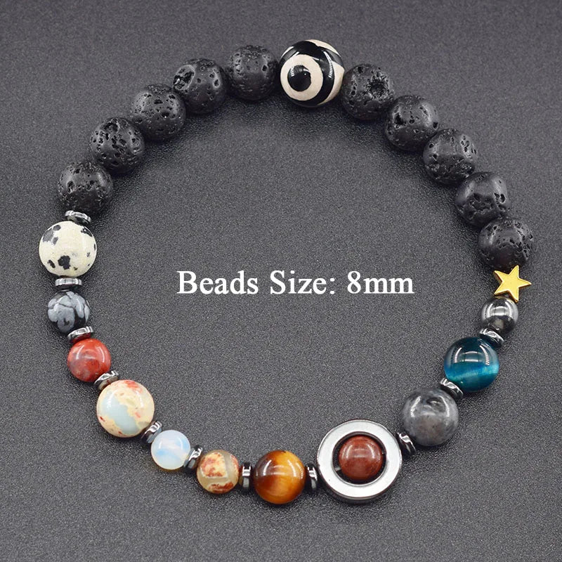Hot Selling Cosmic Solar System Bracelet Eight Planets Sun Mercury Venus Earth Moon Mars Jupiter SaturnUranus Neptune Friendship Bracelet Handmade Jewelry Accessories
