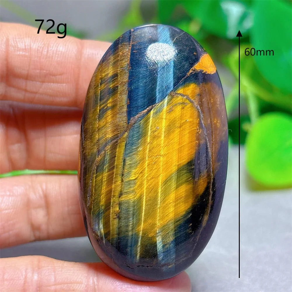 Blue Yellow Tiger Eye Palm Crystal Natural Stone Quartz Stone Minerals Home Decoration Reiki Craft Gifts Energy Healing Luck