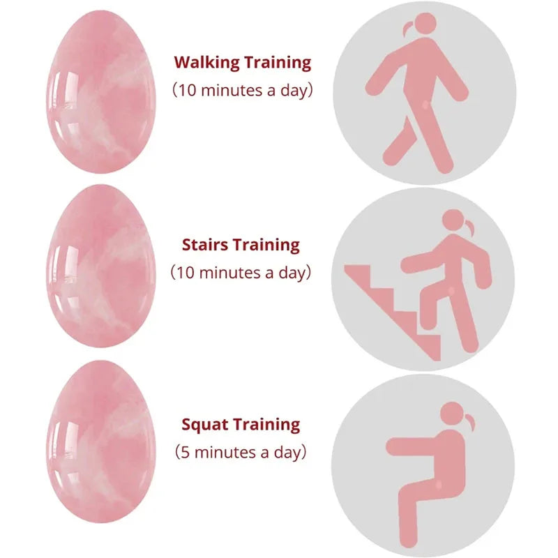 Rose Quartz Jade Egg Amethyst Yoni Egg Purple Crystal Yoni Eggs Natural Jade Egg Vaginal Tightening Massage Ball Kegel Exerciser