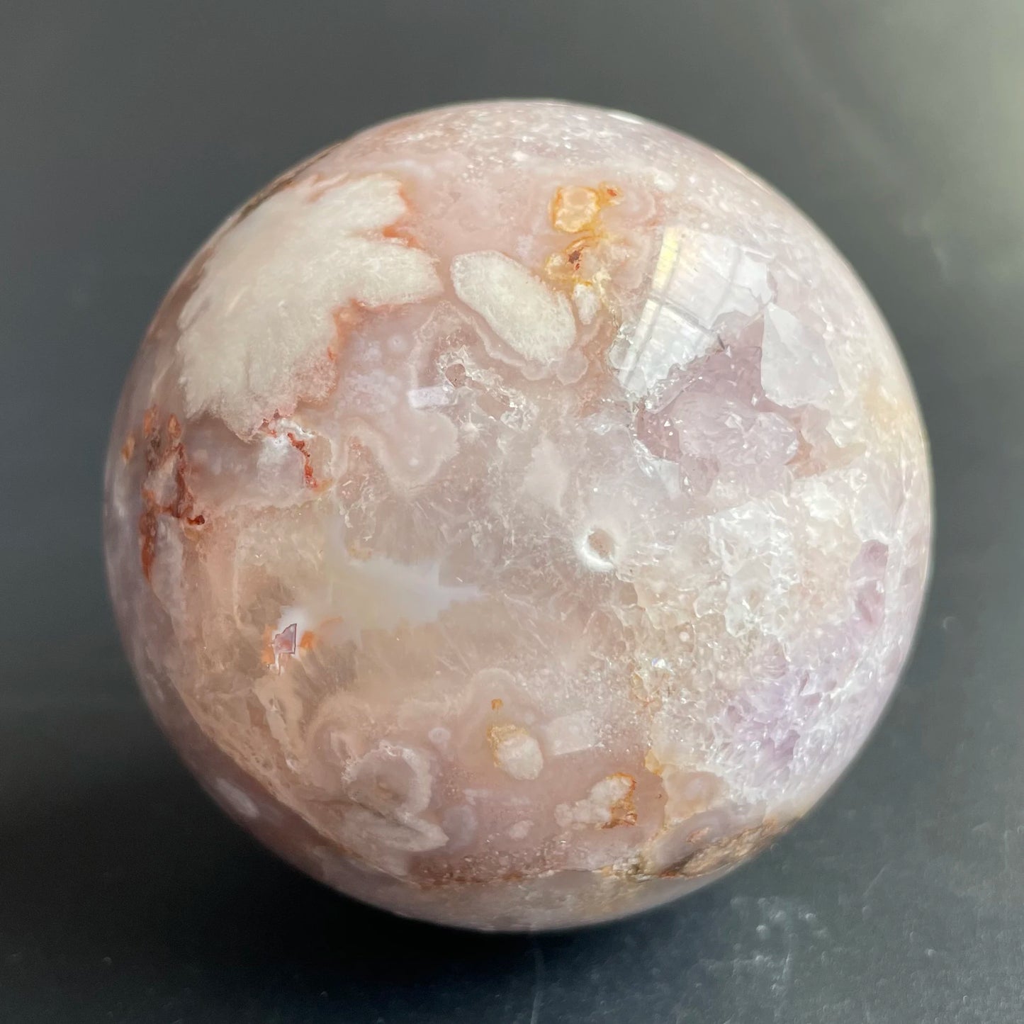 Natural Stone Amethyst Pink Sakura Agate Geode Sphere Polished Crystal Quartz ball Reiki Healing Gift Room Decor