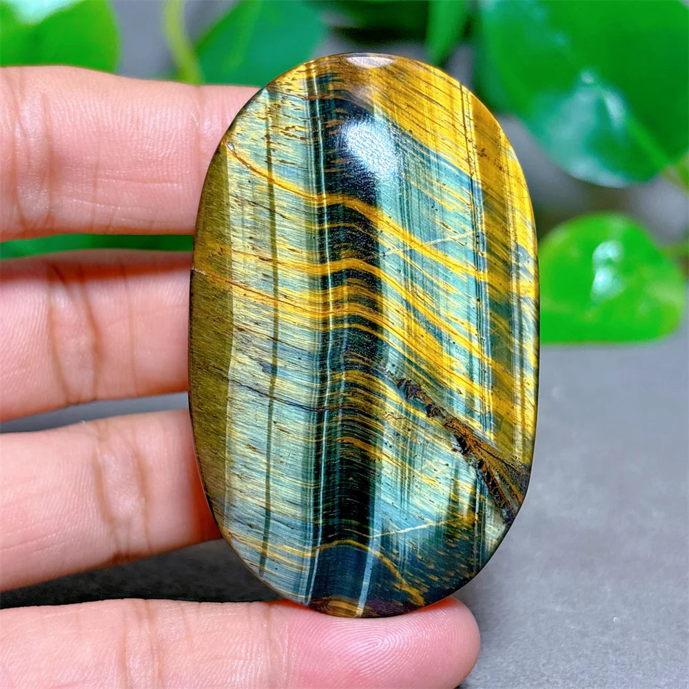 Blue Yellow Tiger Eye Palm Crystal Natural Stone Quartz Stone Minerals Home Decoration Reiki Craft Gifts Energy Healing Luck