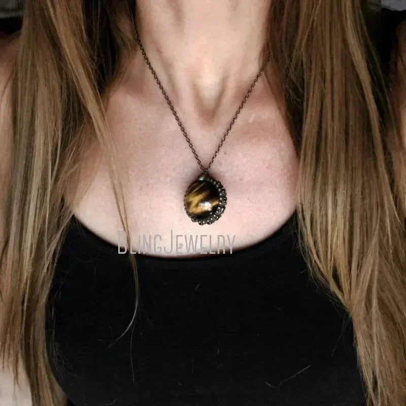 10pcs WitchCraft Collar Arcane Tiki Quartz Fluorite Obsidian Crystal Sphere Ball Talisman Necklace Goth Amulet Women Y2K Jewelry