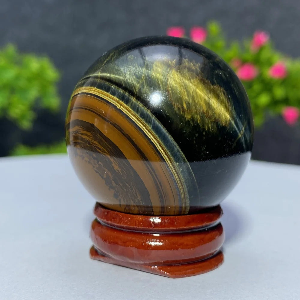 Blue Yellow Tiger Eye Ball Natural Crystal Sphere Mineral Gem Specimen Spiritual Meditation Reiki Healing Stone Home Decoration