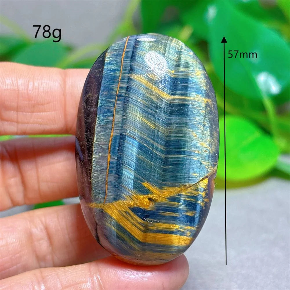 Blue Yellow Tiger Eye Palm Crystal Natural Stone Quartz Stone Minerals Home Decoration Reiki Craft Gifts Energy Healing Luck