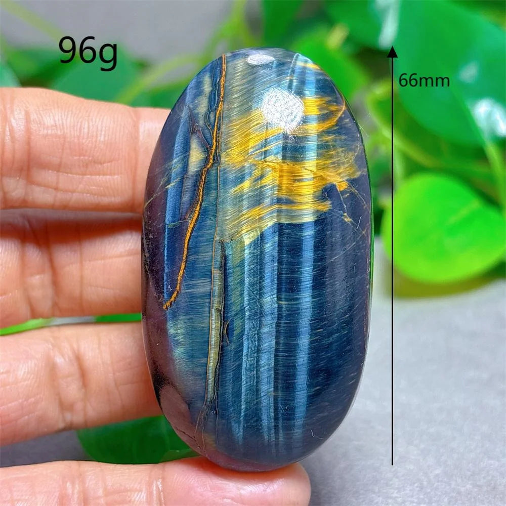 Blue Yellow Tiger Eye Palm Crystal Natural Stone Quartz Stone Minerals Home Decoration Reiki Craft Gifts Energy Healing Luck