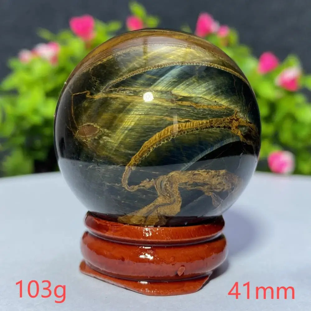 Blue Yellow Tiger Eye Ball Natural Crystal Sphere Mineral Gem Specimen Spiritual Meditation Reiki Healing Stone Home Decoration