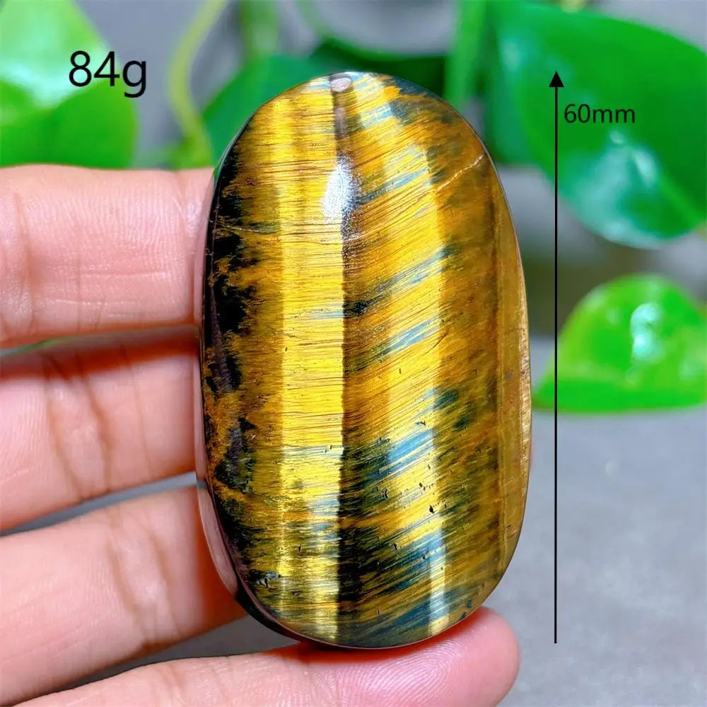 Blue Yellow Tiger Eye Palm Crystal Natural Stone Quartz Stone Minerals Home Decoration Reiki Craft Gifts Energy Healing Luck
