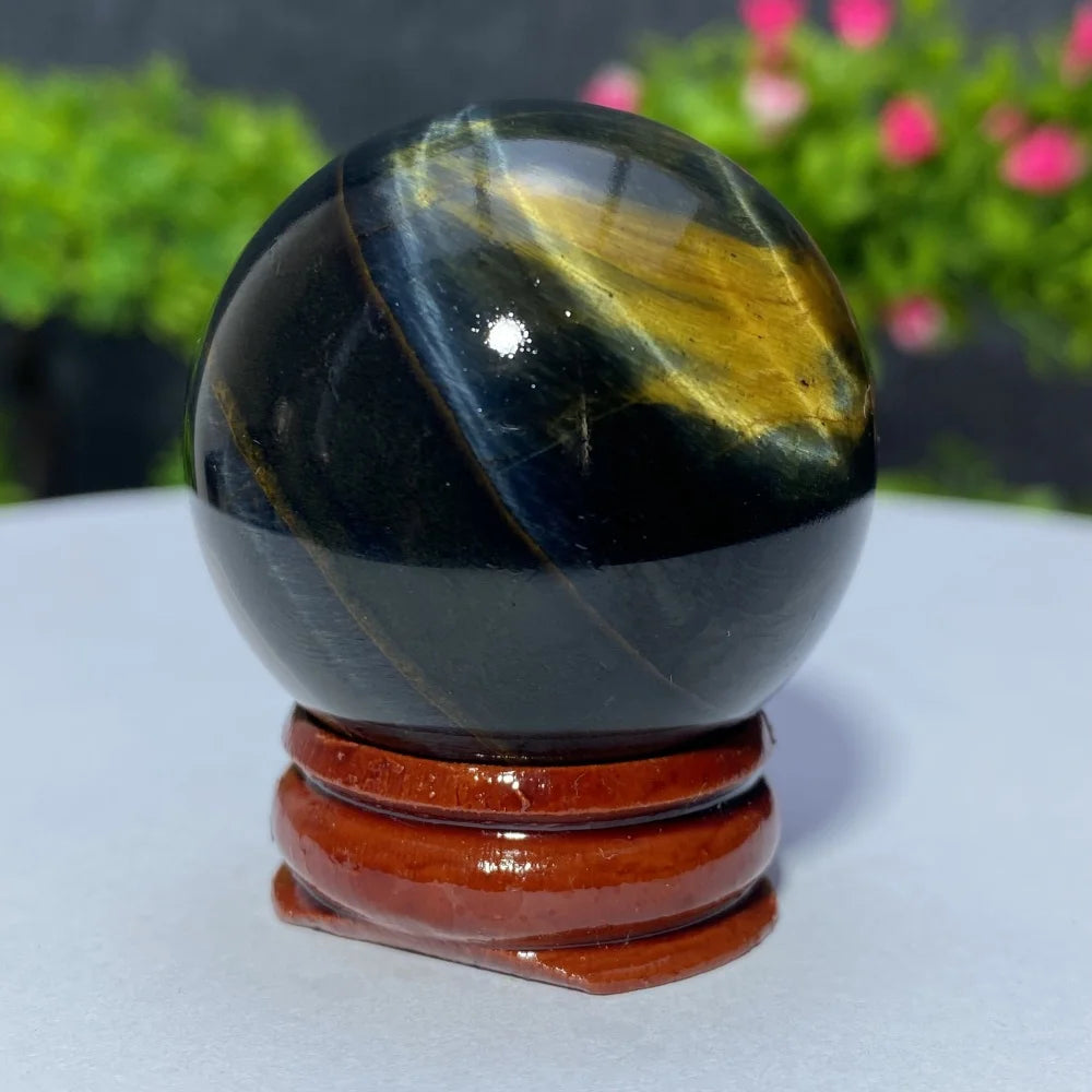 Blue Yellow Tiger Eye Ball Natural Crystal Sphere Mineral Gem Specimen Spiritual Meditation Reiki Healing Stone Home Decoration