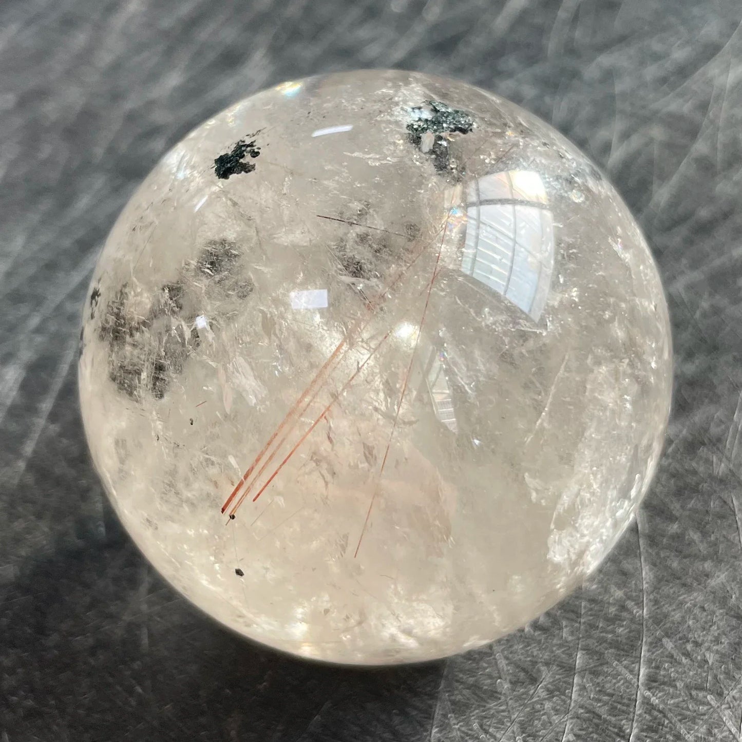 Natural Stone Golden Quartz Rutilated Sphere Polished Crystal Ball Decoration Rock Gift Reiki Healing