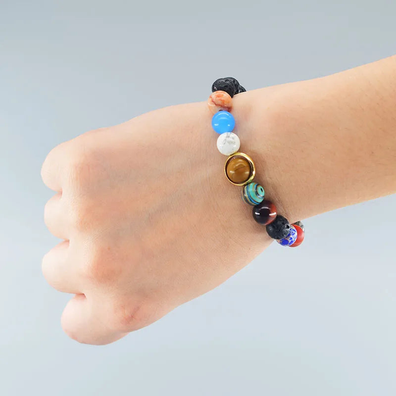 Hot Selling Cosmic Solar System Bracelet Eight Planets Sun Mercury Venus Earth Moon Mars Jupiter SaturnUranus Neptune Friendship Bracelet Handmade Jewelry Accessories