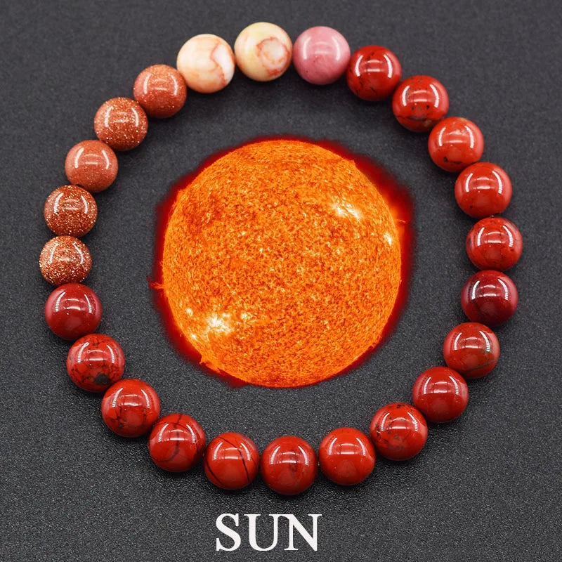 Hot Selling Cosmic Solar System Bracelet Eight Planets Sun Mercury Venus Earth Moon Mars Jupiter SaturnUranus Neptune Friendship Bracelet Handmade Jewelry Accessories