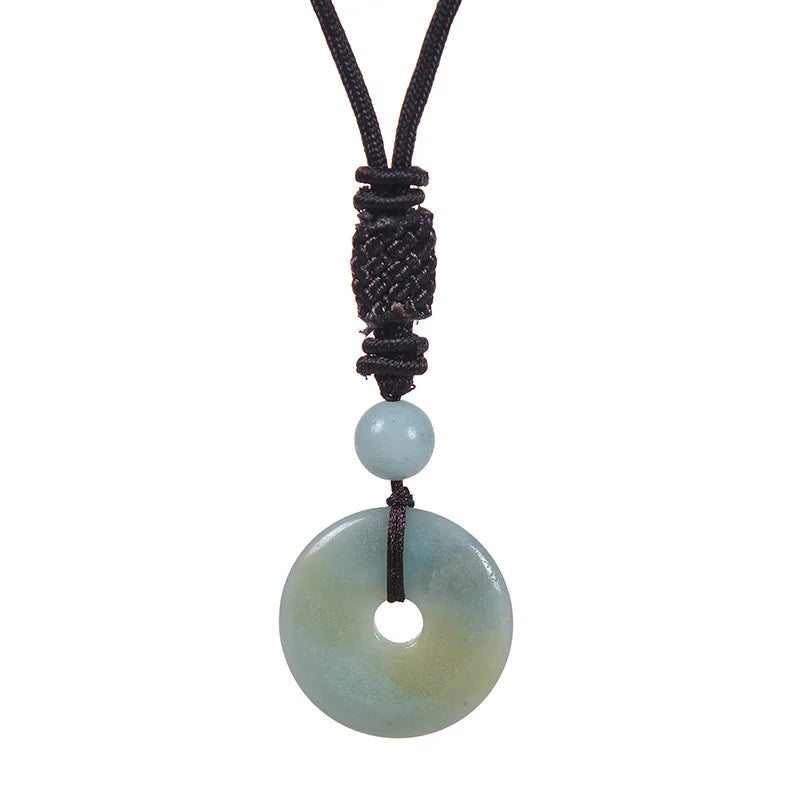 1 Chakra Healing Tiger Eye Amethyst Rose Quartz Clear Quartz Howlite Green Aventurine Amazonite Red Jasper Carnelian Lapis Lazuli Rhodonite Doughnut Necklace Spiritual